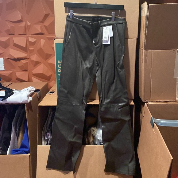 NWT Equipment Merlot Leather Trouser